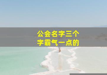 公会名字三个字霸气一点的