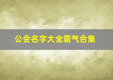 公会名字大全霸气合集