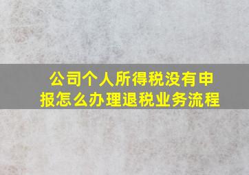 公司个人所得税没有申报怎么办理退税业务流程