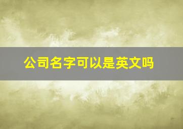 公司名字可以是英文吗