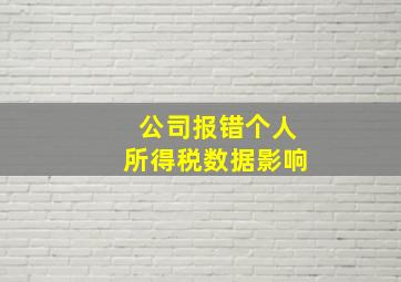 公司报错个人所得税数据影响