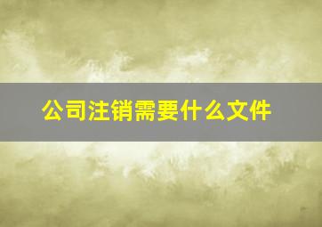 公司注销需要什么文件