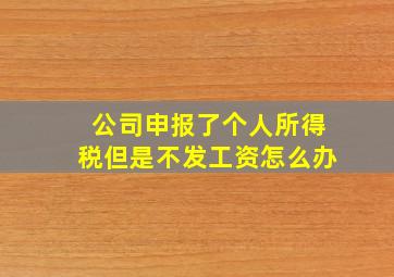 公司申报了个人所得税但是不发工资怎么办