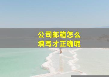 公司邮箱怎么填写才正确呢