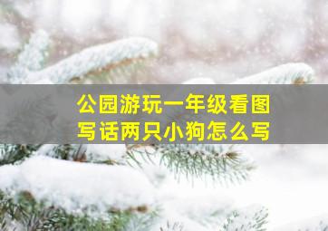 公园游玩一年级看图写话两只小狗怎么写