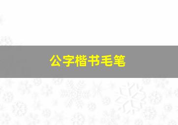 公字楷书毛笔