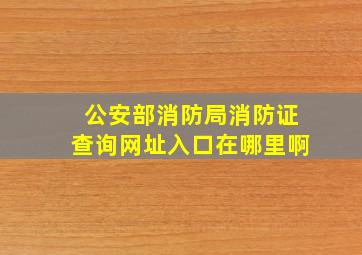 公安部消防局消防证查询网址入口在哪里啊