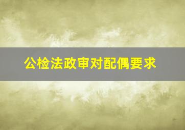 公检法政审对配偶要求