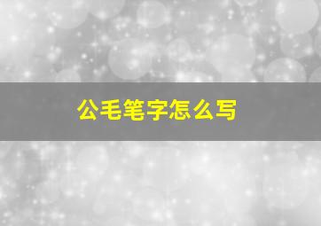 公毛笔字怎么写