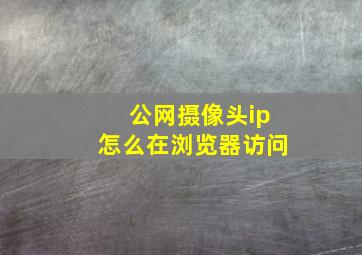 公网摄像头ip怎么在浏览器访问