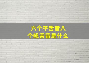 六个平舌音八个翘舌音是什么