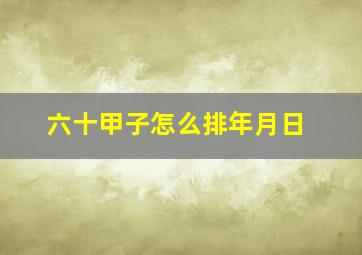 六十甲子怎么排年月日