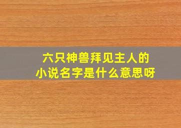 六只神兽拜见主人的小说名字是什么意思呀