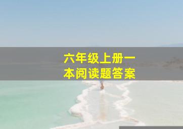 六年级上册一本阅读题答案