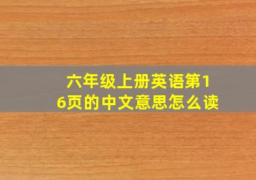 六年级上册英语第16页的中文意思怎么读