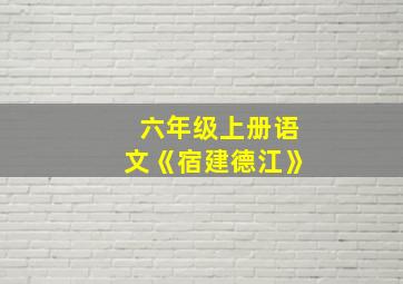 六年级上册语文《宿建德江》