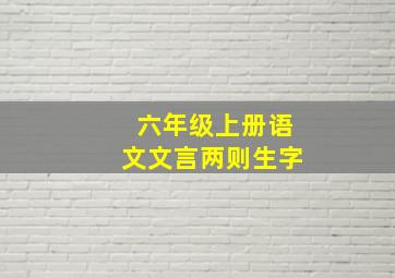 六年级上册语文文言两则生字