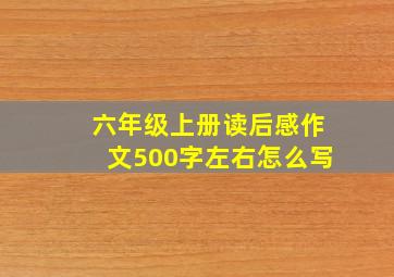 六年级上册读后感作文500字左右怎么写