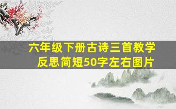 六年级下册古诗三首教学反思简短50字左右图片