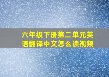 六年级下册第二单元英语翻译中文怎么读视频