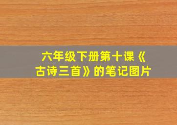 六年级下册第十课《古诗三首》的笔记图片