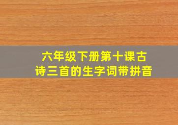 六年级下册第十课古诗三首的生字词带拼音