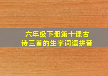 六年级下册第十课古诗三首的生字词语拼音