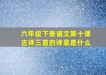 六年级下册语文第十课古诗三首的诗意是什么