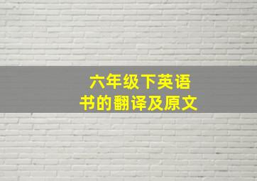 六年级下英语书的翻译及原文