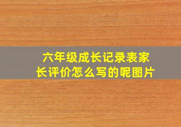 六年级成长记录表家长评价怎么写的呢图片