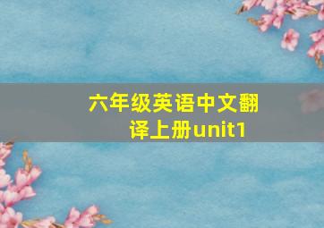 六年级英语中文翻译上册unit1