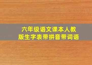 六年级语文课本人教版生字表带拼音带词语