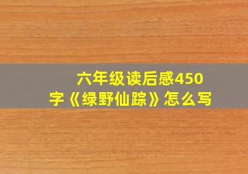 六年级读后感450字《绿野仙踪》怎么写