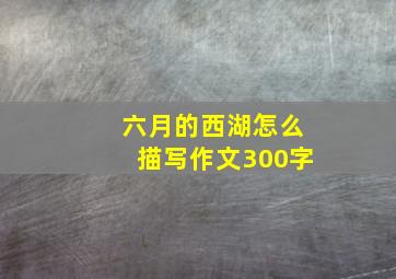 六月的西湖怎么描写作文300字