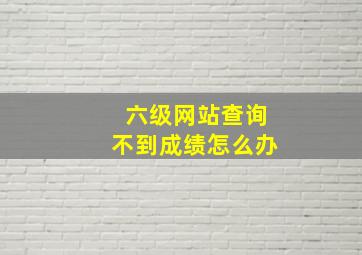 六级网站查询不到成绩怎么办