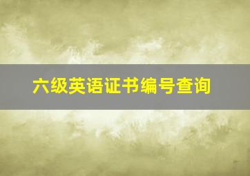 六级英语证书编号查询