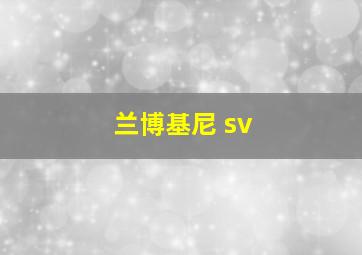 兰博基尼 sv