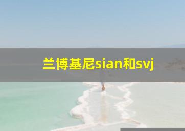 兰博基尼sian和svj