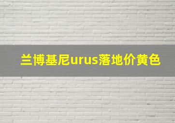 兰博基尼urus落地价黄色