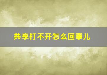 共享打不开怎么回事儿