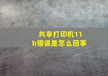 共享打印机11b错误是怎么回事