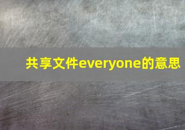 共享文件everyone的意思