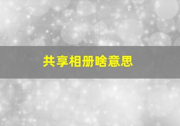 共享相册啥意思