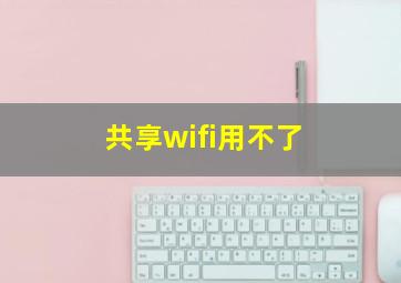 共享wifi用不了