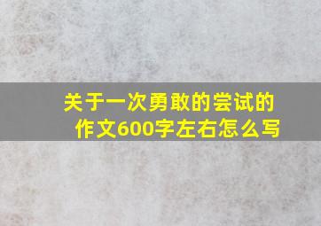 关于一次勇敢的尝试的作文600字左右怎么写