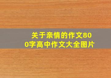 关于亲情的作文800字高中作文大全图片