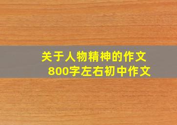 关于人物精神的作文800字左右初中作文