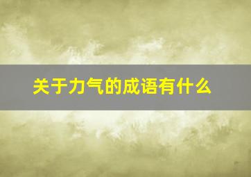 关于力气的成语有什么