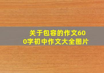 关于包容的作文600字初中作文大全图片