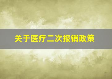 关于医疗二次报销政策